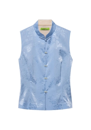 Shanghai Tang Qipao floral-jacquard top - Blue