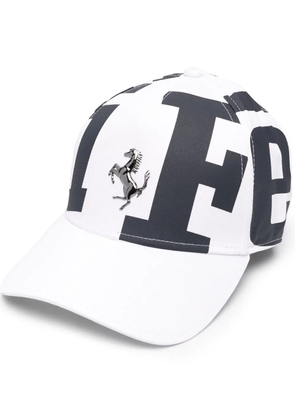 Ferrari logo-print baseball cap - White