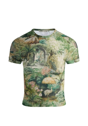 alice + olivia Tess landscape-print T-shirt - Green