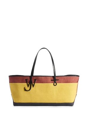JW Anderson Stretch Anchor logo-plaque colour-block tote bag - Yellow