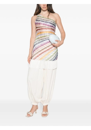 Missoni fringed zigzag-print mini dress - Neutrals