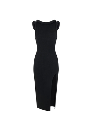 Elisabetta Franchi knit dress with 3D details - Black