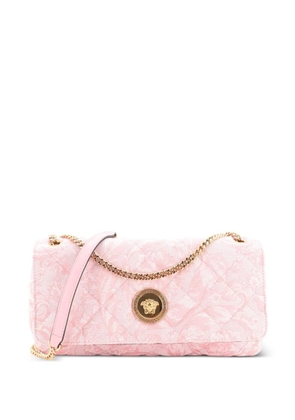 Versace Pre-Owned Medusa Icon Chain Flap Bag Quilted Barocco Jacquard East West shoulder bag - Pink