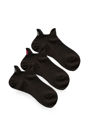 Gramicci logo-embroidered sneaker socks (set of three) - Black