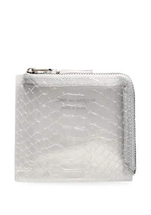Comme Des Garçons Wallet Snake Line zip-around wallet - White