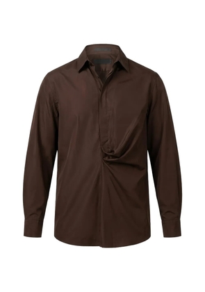 Valentino Garavani twisted-detail long-sleeve shirt - Brown