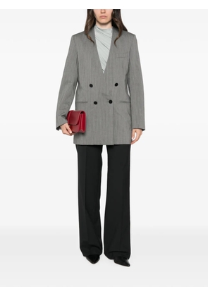 Alberta Ferretti pinstriped double-breasted blazer - Grey