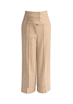 Edward Achour Paris pressed-crease tailored trousers - Neutrals