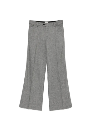 Closed marl-pattern pressed-crease trousers - Grey