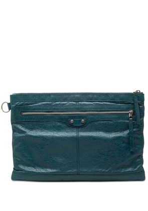 Balenciaga Pre-Owned 2013 Lambskin Motocross Classic Clip L clutch bag - Blue