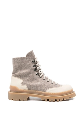 Eleventy panelled lug-sole boots - Neutrals