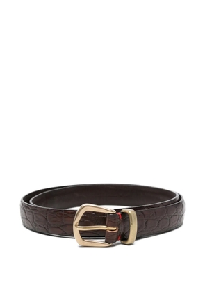 Eleventy croc-effect leather belt - Brown