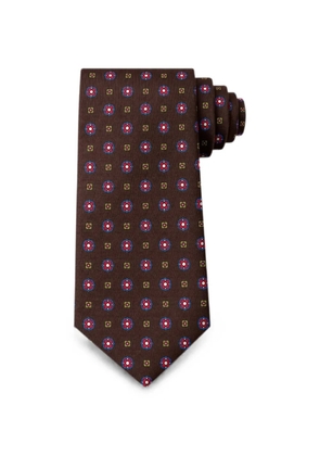Bona Furtuna geometric-pattern tie - Brown