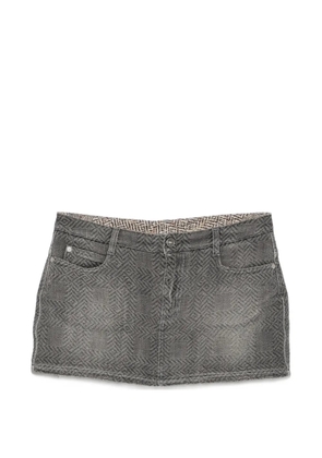 Ermanno Scervino herringbone-pattern mini denim skirt - Grey