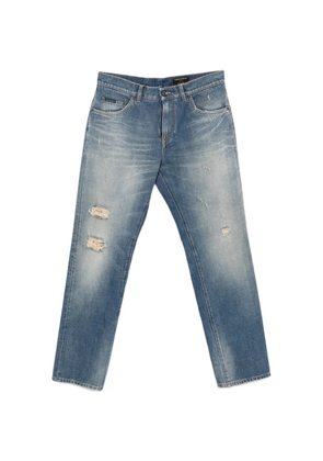Dolce & Gabbana distressed-effect straight-leg jeans - Blue