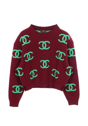 CHANEL Pre-Owned 1986-1988 Coco Mark sweater - Red