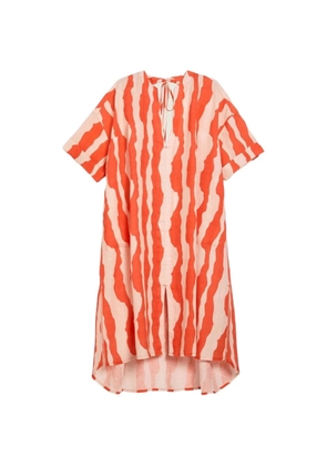 OAS Company abstract-pattern tie-back dress - Orange
