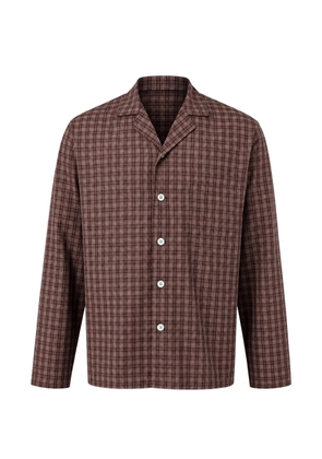 TEKLA Serra check pajamas shirt - Brown