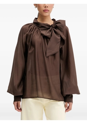 VICOLO bow-detail long-sleeve blouse - Brown