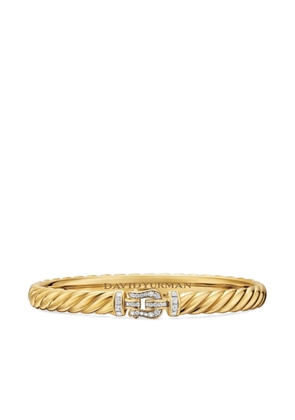 David Yurman 18K yellow gold Sculpted Cable Buckle diamond bracelet