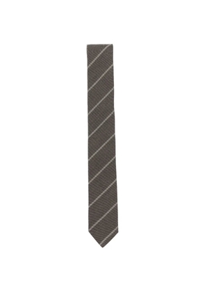 Eleventy diagonal-stripe tie - Brown