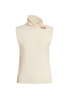 Alberta Ferretti safety-pin roll-neck tank-top - Neutrals