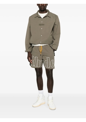 RHUDE logo-embroidered overshirt - Green