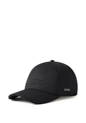 Zegna black microfiber Motorin baseball cap