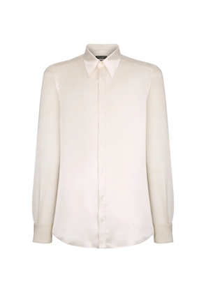 Dolce & Gabbana silk satin Martini-fit shirt - White