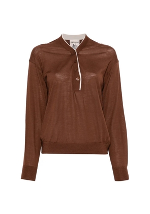 Semicouture button-fastening long-sleeve top - Brown