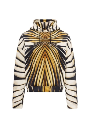 Roberto Cavalli Ray Of Gold animal-print drawstring hoodie - Black