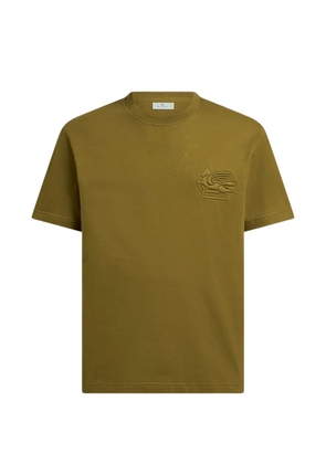 ETRO cotton jersey T-shirt with raised Pegaso logo - Green