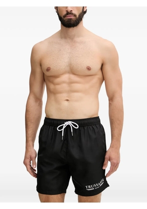 Trussardi logo-print drawstring swim shorts - Black