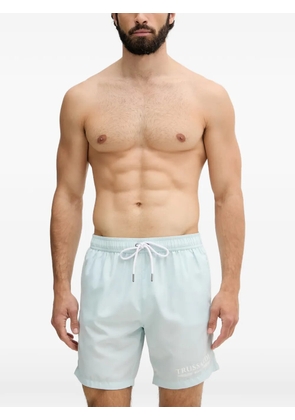 Trussardi logo-print drawstring swim shorts - Blue