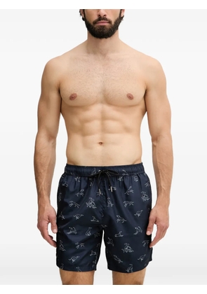 Trussardi greyhound-print drawstring swim shorts - Blue