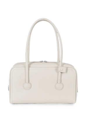 Marge Sherwood small Boston logo-debossed tote bag - White