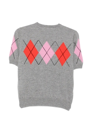 MSGM argyle-pattern short-sleeve T-shirt - Grey