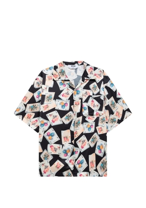 MSGM playing card-print camp-collar shirt - Black