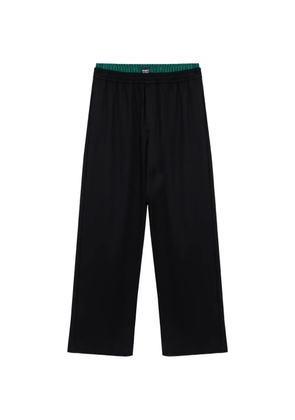 MSGM logo-patch layered-waistband trousers - Black