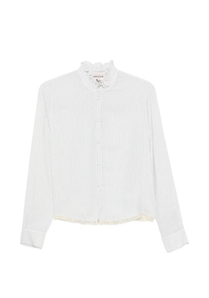 Semicouture pinstripe ruffled shirt - White