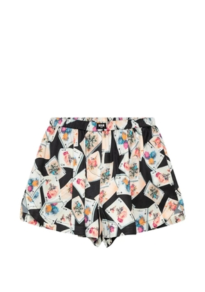 MSGM playing-card-print shorts - Black