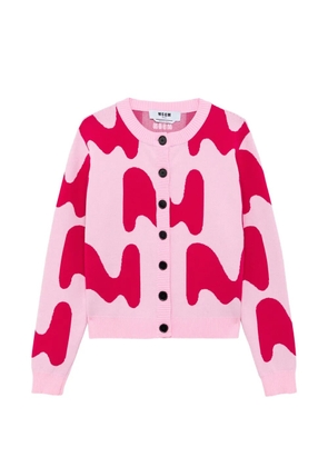 MSGM abstract-pattern button-up cardigan - Pink