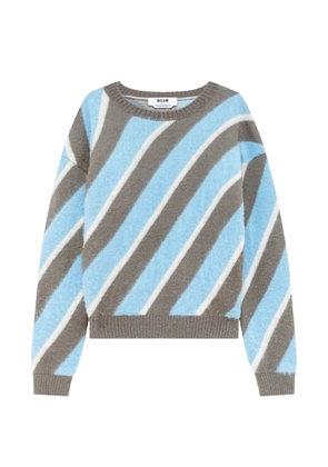 MSGM diagonal-stripe sweater - Blue