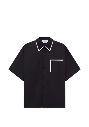 MSGM piping-detail chest-pocket shirt - Black