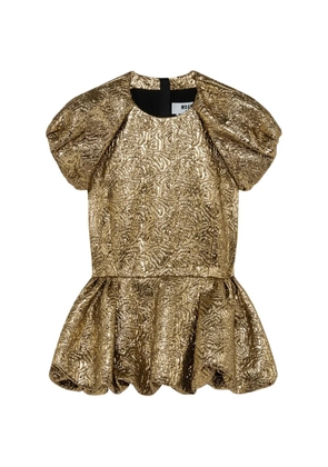 MSGM jacquard-effect peplum top - Gold