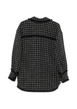 MSGM bouclé frayed-edge shirt - Black