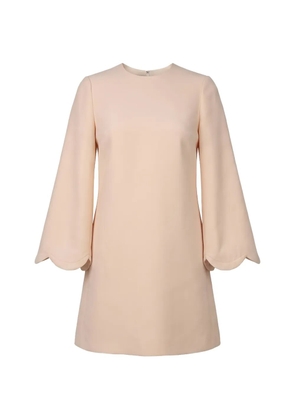 Valentino Garavani scalloped-edge flared-sleeve mini dress - Neutrals