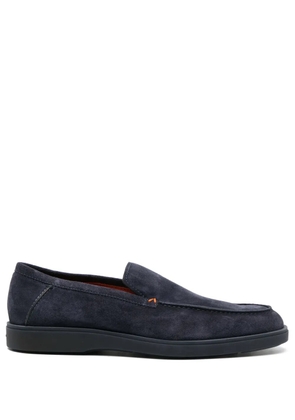 Santoni suede round-toe loafers - Blue