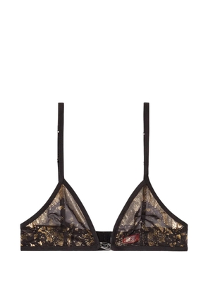 Diesel stretch-tulle bra with metallic effect - Black