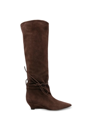 ODISSI pointed-toe tie-fastening boots - Brown